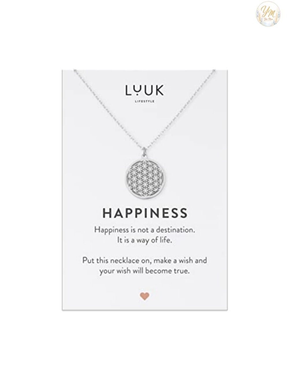 Stainless Steel Flower of Life Pendant Necklace Adjustable 20in